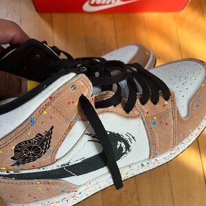 Jordan Kids' White and Tan Sneakers